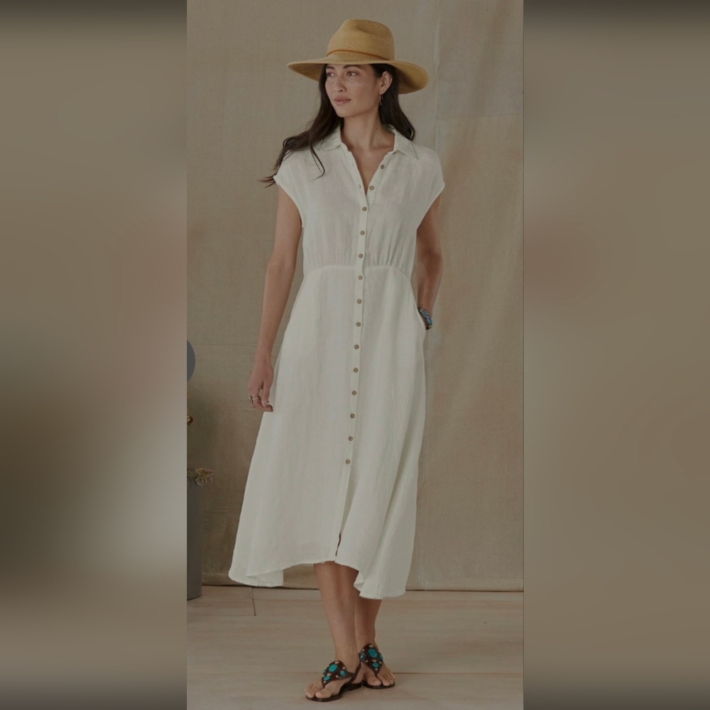 Sundance Brave+True Clarity Linen Midi Dress